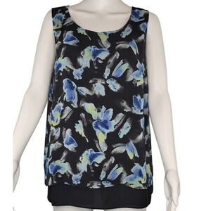 Apt. 9‎ Black Floral Sleeveless Lined Tank Top
